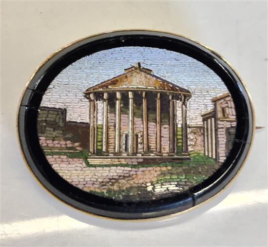 Micro mosaic brooch(-)